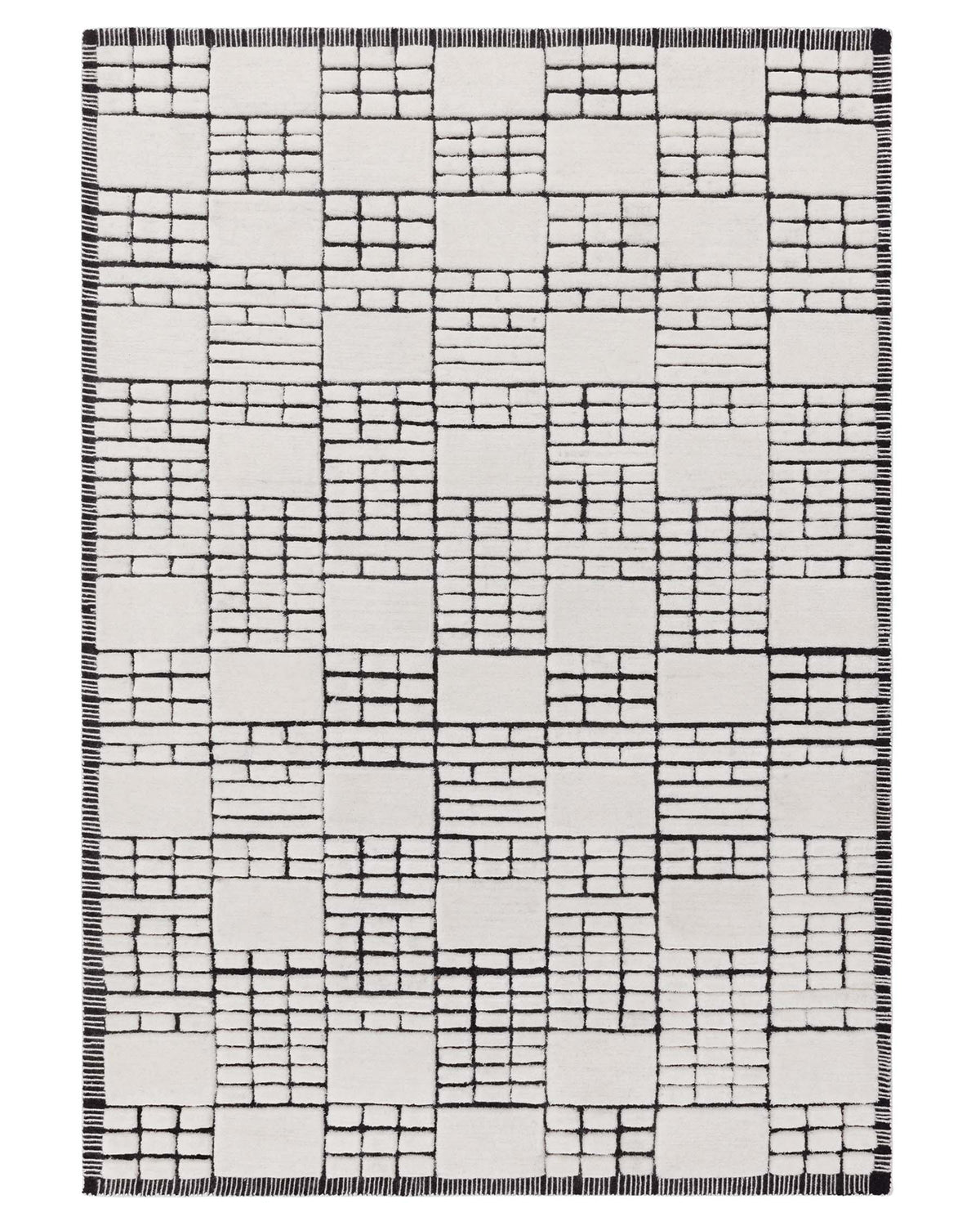 Laura Ashley UK Mosaic cream and black sculpted wool large rug