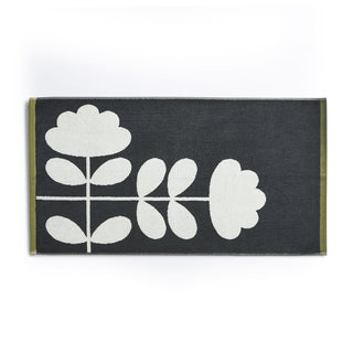 Laura Ashley UK Orla Kiely Cut Stem Moss / Charcoal Towels