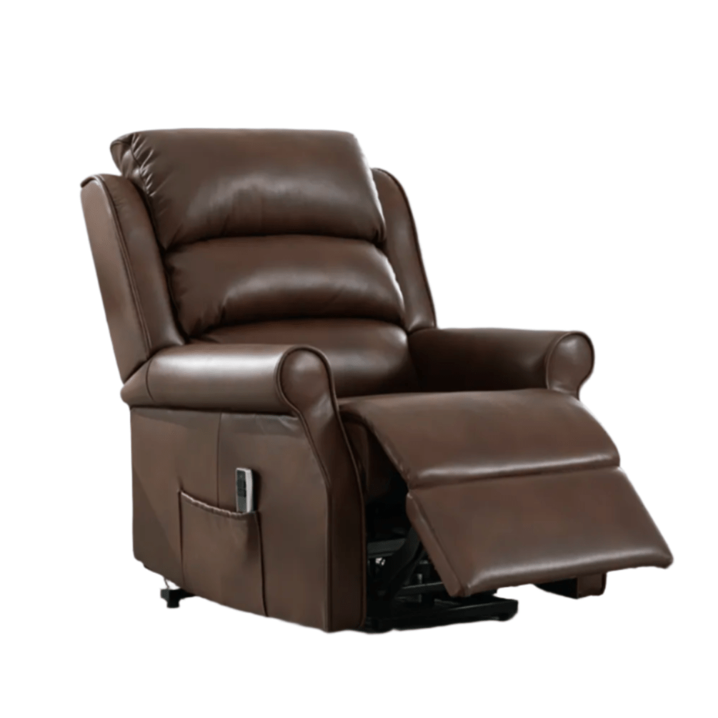 Laura & Ashley Windsor Brown Leather Lift & Tilt Recliner (Dual Motor)