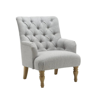 LauraAshley Becky Occasional Grey Fabric Button Back Occasional Chair
