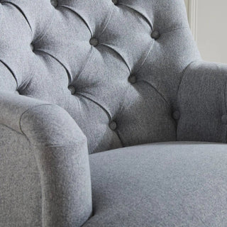 LauraAshley Becky Occasional Grey Fabric Button Back Occasional Chair