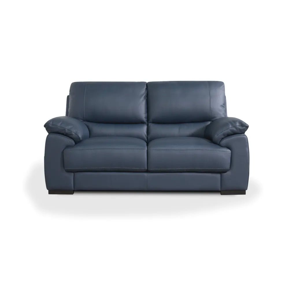 LauraAshley Falcon Italian Leather 2 Seater Sofa in Navy Blue