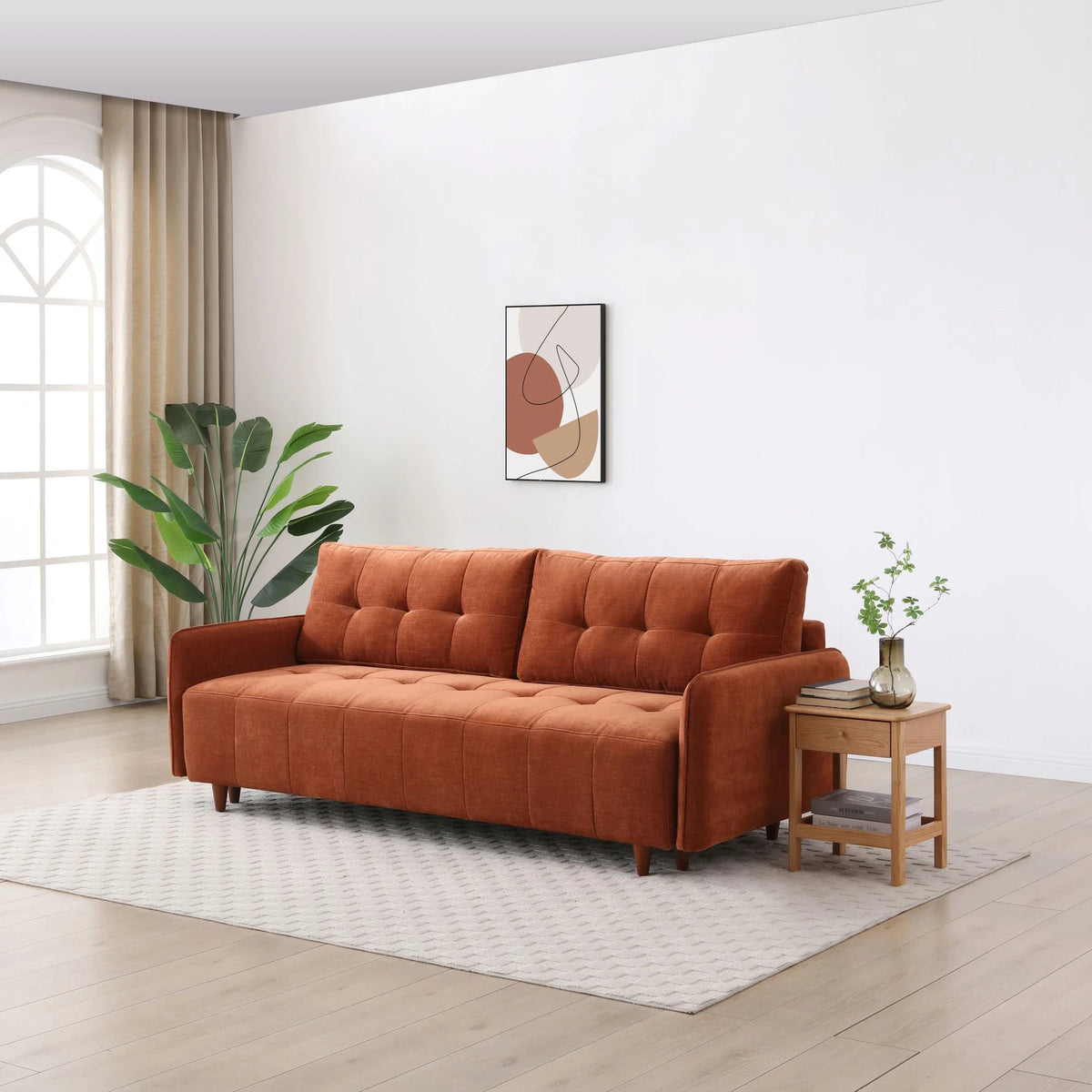LauraAshley Jaxx Terracotta Chenille 3 Seater Sofabed