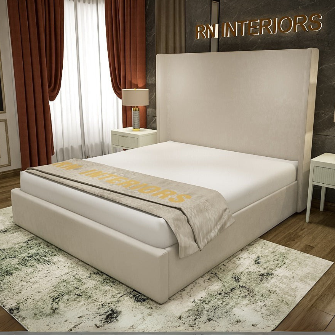 LauraAshley King Sized Bed - Simple Wingback Bed Frame