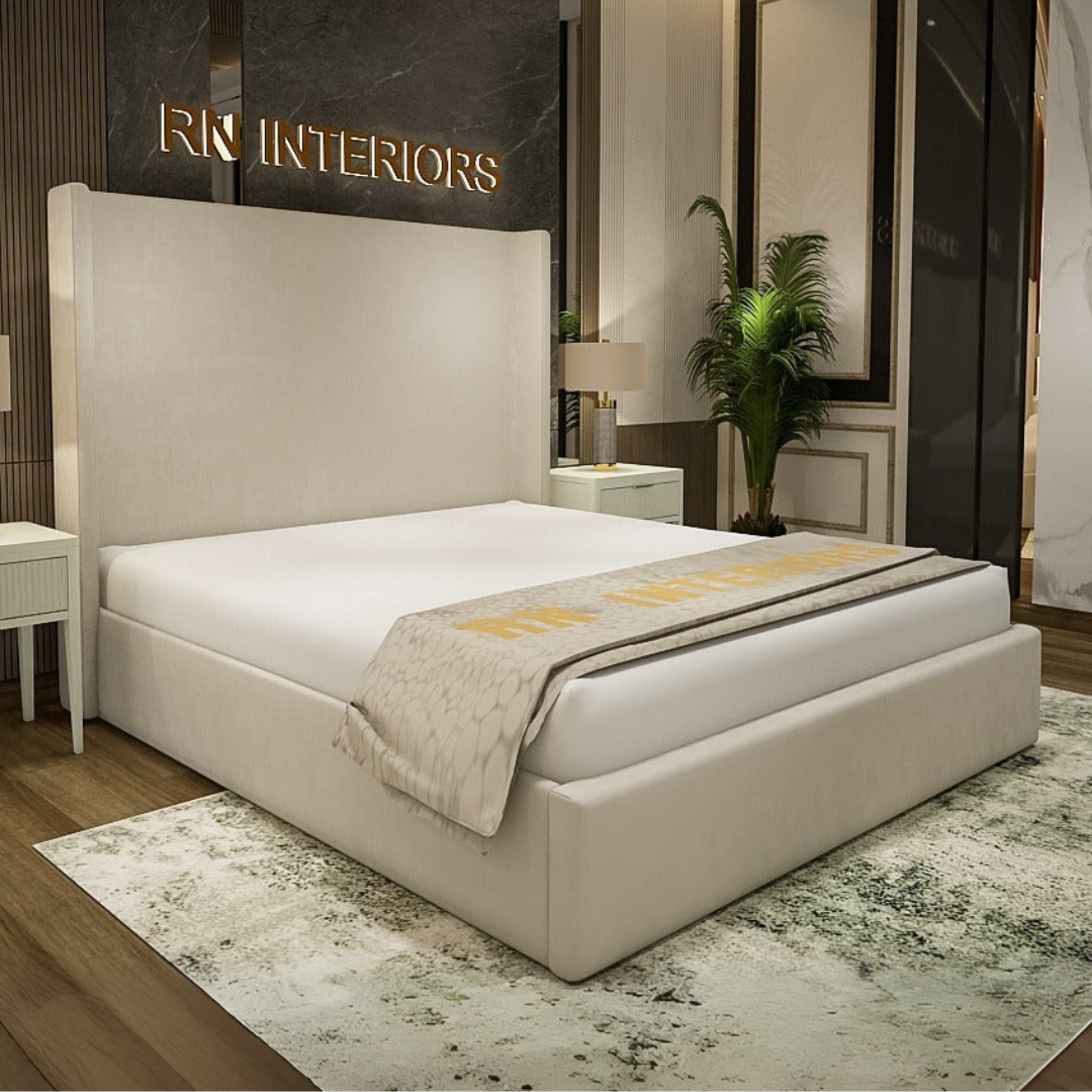 LauraAshley King Sized Bed - Simple Wingback Bed Frame