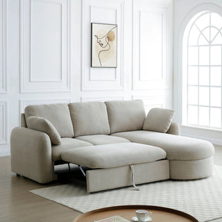 LauraAshley Mayfair Taupe Chenille Corner Sofa Bed with Storage