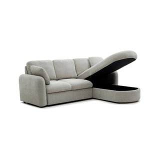 LauraAshley Mayfair Taupe Chenille Corner Sofa Bed with Storage