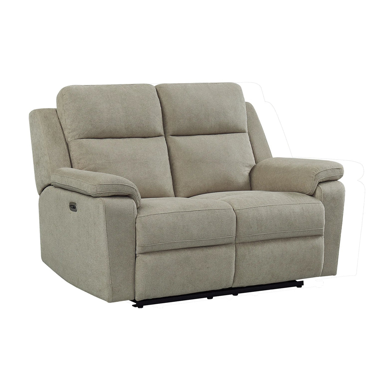 LauraAshley Travis Taupe Fabric 2 Seater Power Recliner Sofa with USB Port