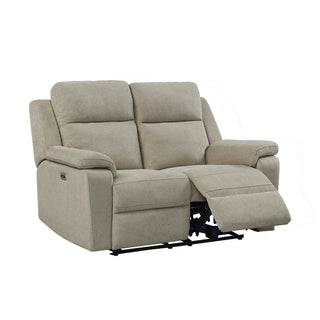 LauraAshley Travis Taupe Fabric 2 Seater Power Recliner Sofa with USB Port