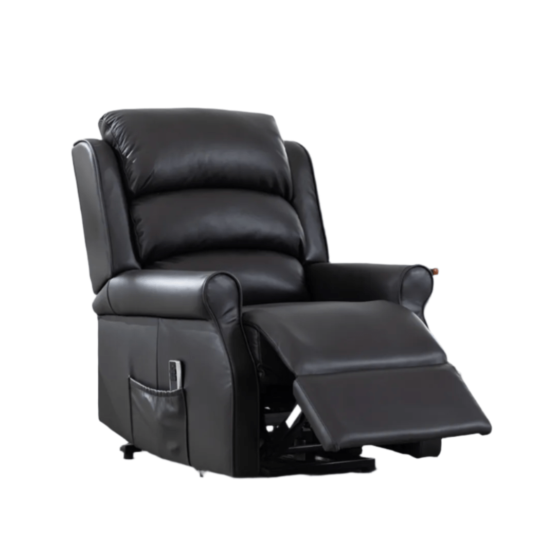 LauraAshley Windsor Black Leather Lift & Tilt Recliner (Dual Motor)