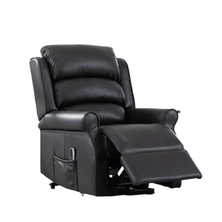 LauraAshley Windsor Black Leather Lift & Tilt Recliner (Dual Motor)
