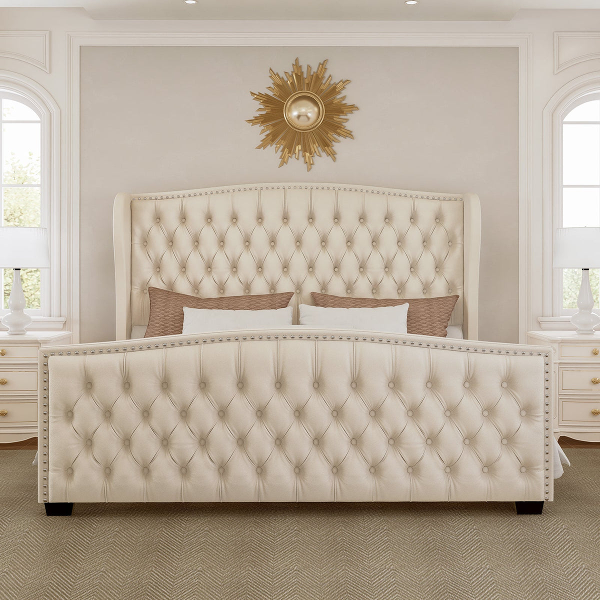 LauraAshley Wingback Upholstered Bed Frame