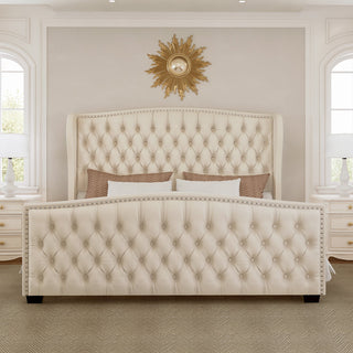 LauraAshley Wingback Upholstered Bed Frame