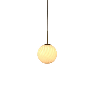 Leo Swirl Glass Fitted Feather & Black Ceiling Pendant - White/Clear