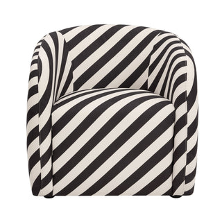 Liberty Accent Chair Black & Feather - Mono Stripe