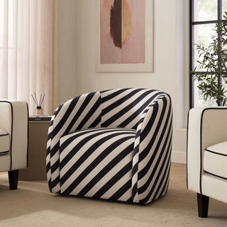 Liberty Accent Chair Black & Feather - Mono Stripe