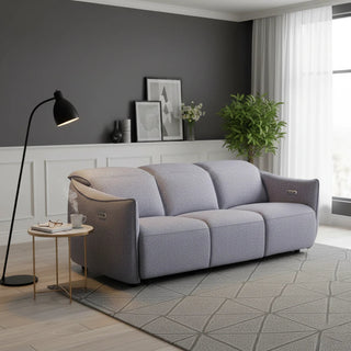 Libra Grey Fabric Power Recliner 3 Seater Sofa with Adjustable Headrests – Laura Ashley