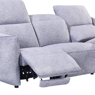 Libra Grey Fabric Power Recliner 3 Seater Sofa with Adjustable Headrests – Laura Ashley