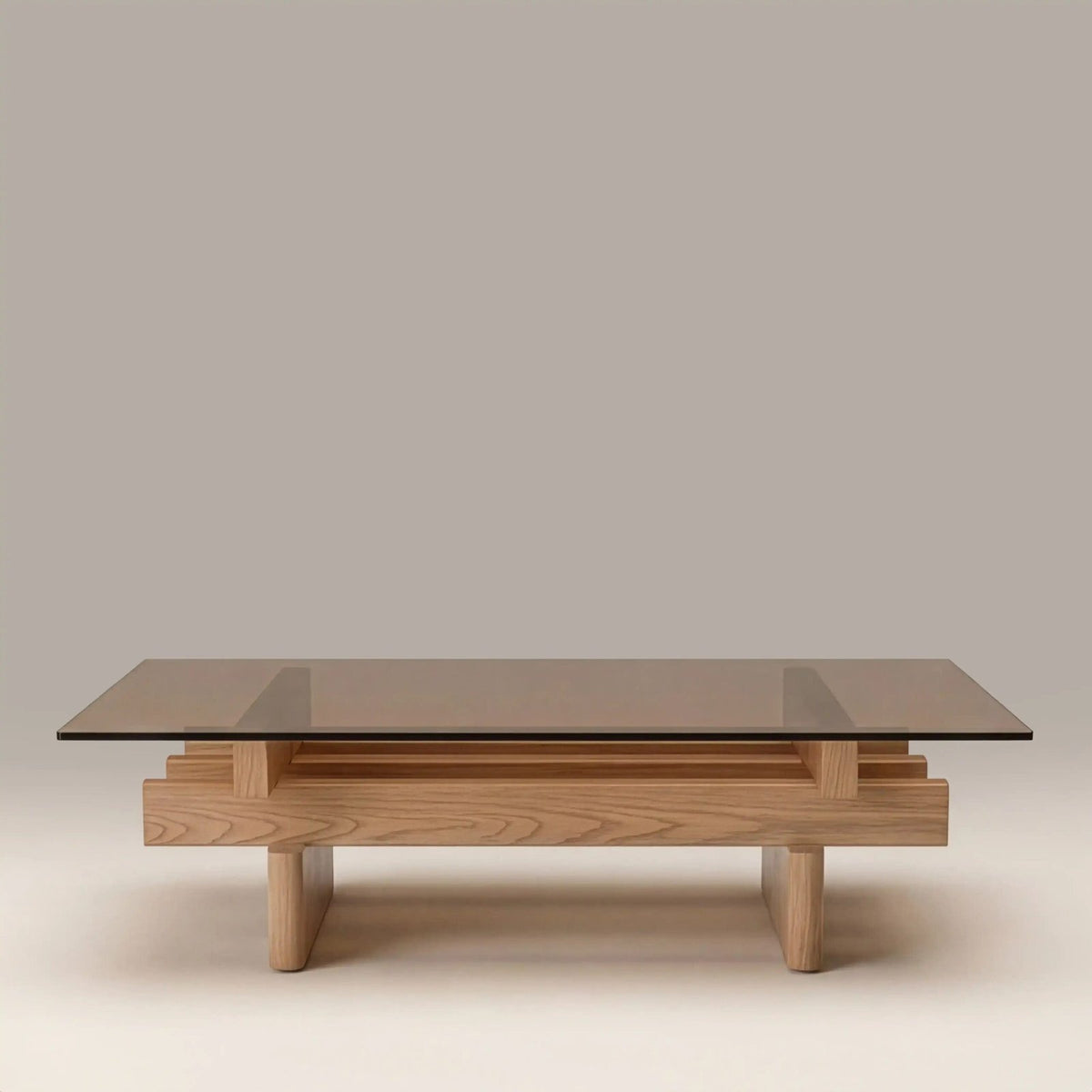 Line Rectangle Coffee Table | Laura Ashley Amber Brown Glass & Natural