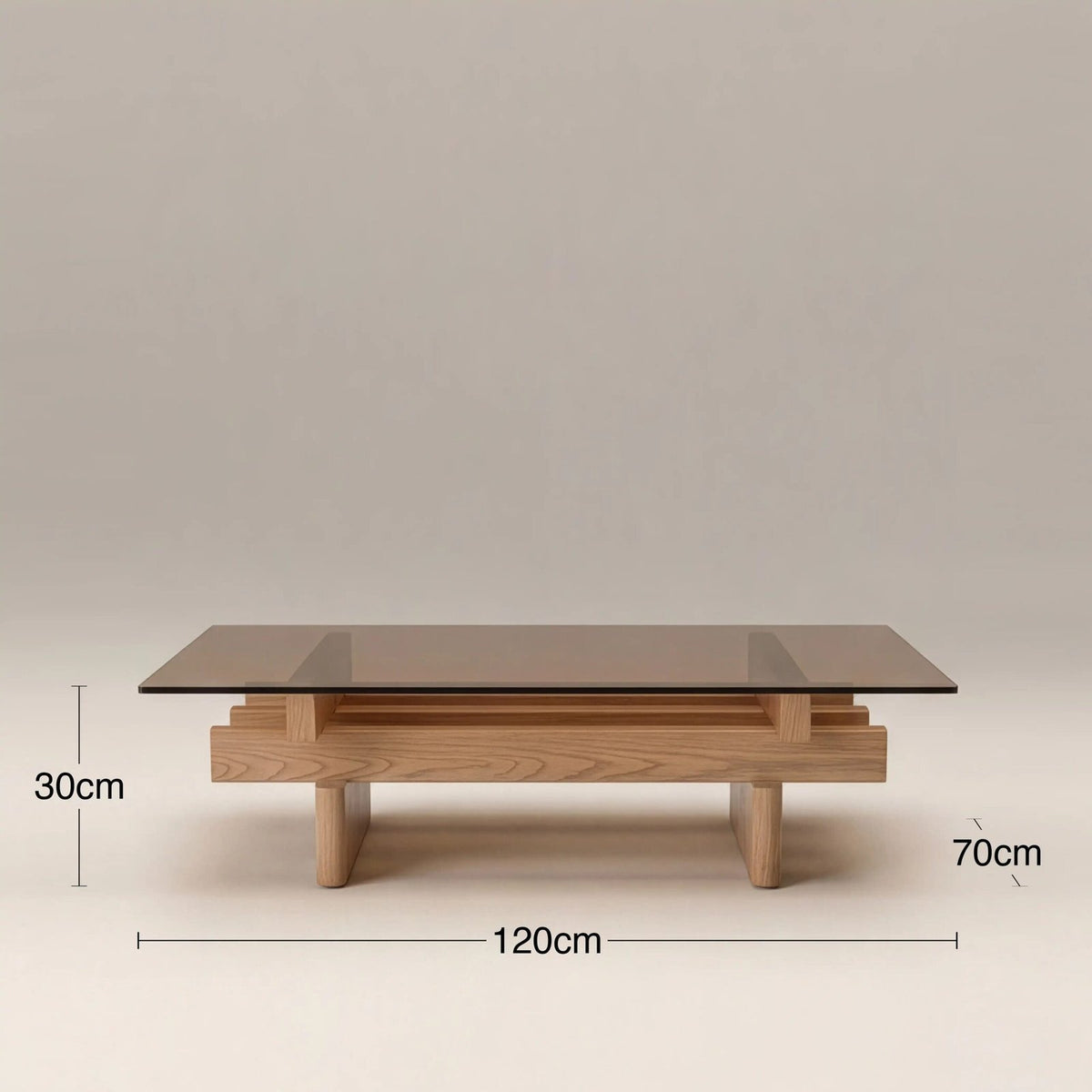 Line Rectangle Coffee Table | Laura Ashley Amber Brown Glass & Natural