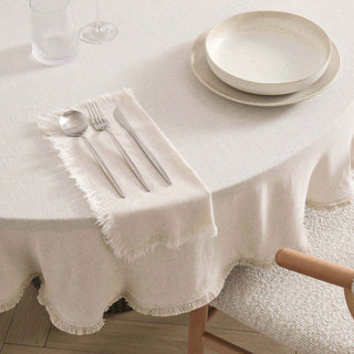 Linen Blend Round Tablecloth - Sand
