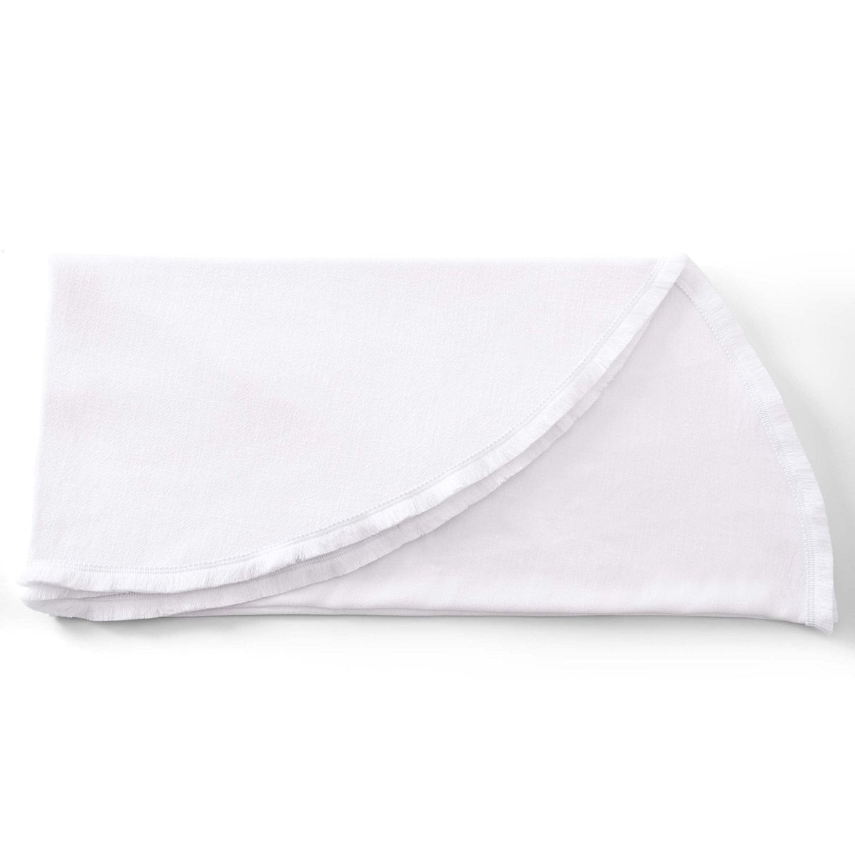Linen Blend Round Tablecloth - White