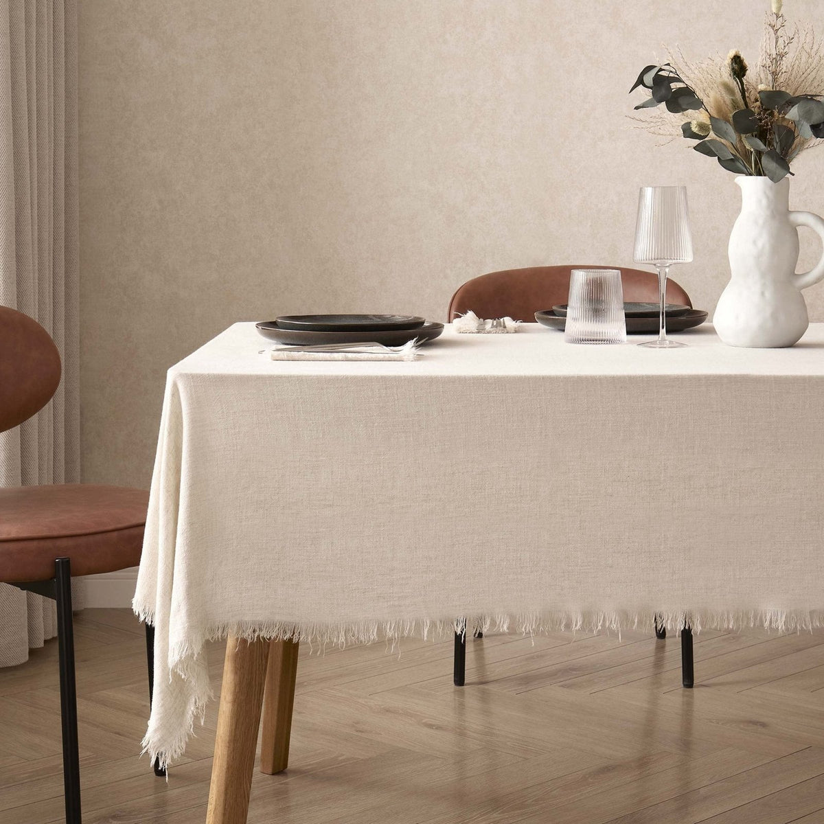 Linen Blend Tablecloth - Sand