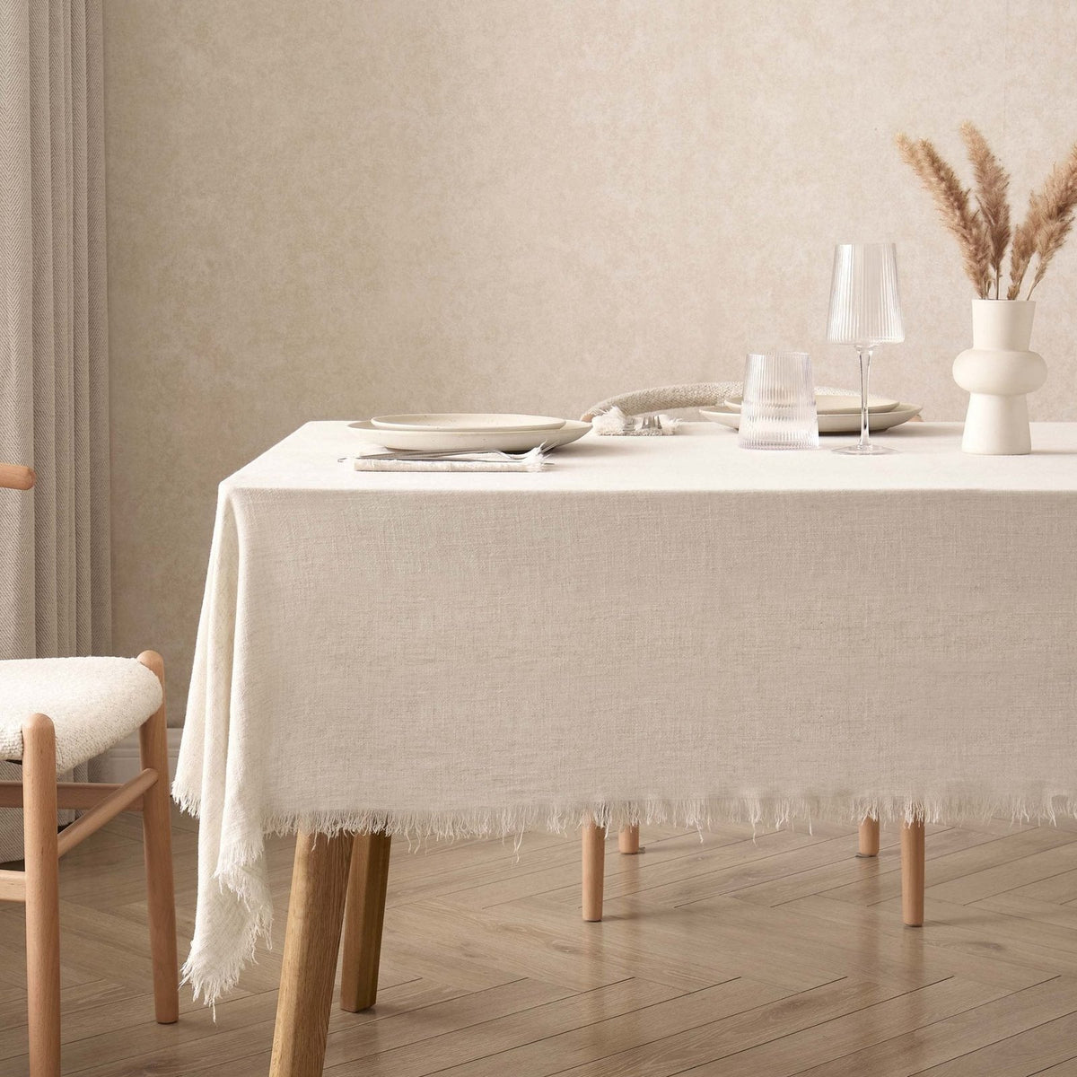 Linen Blend Tablecloth - Sand