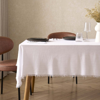 Linen Blend Tablecloth - White