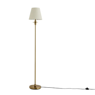 Lucille Ornate Floor Feather & Black Lamp - Brass