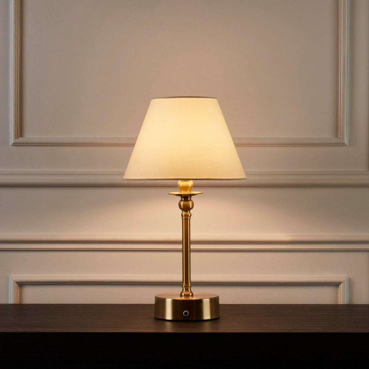 Lucille Ornate LED Rechargeable Wireless Lamp - Brass – Black & Feather