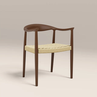 Luma Wooden Carver Dining Chair Laura Ashley | Natural Weave & Walnut