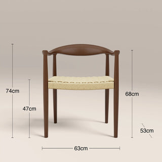 Luma Wooden Carver Dining Chair Laura Ashley | Natural Weave & Walnut