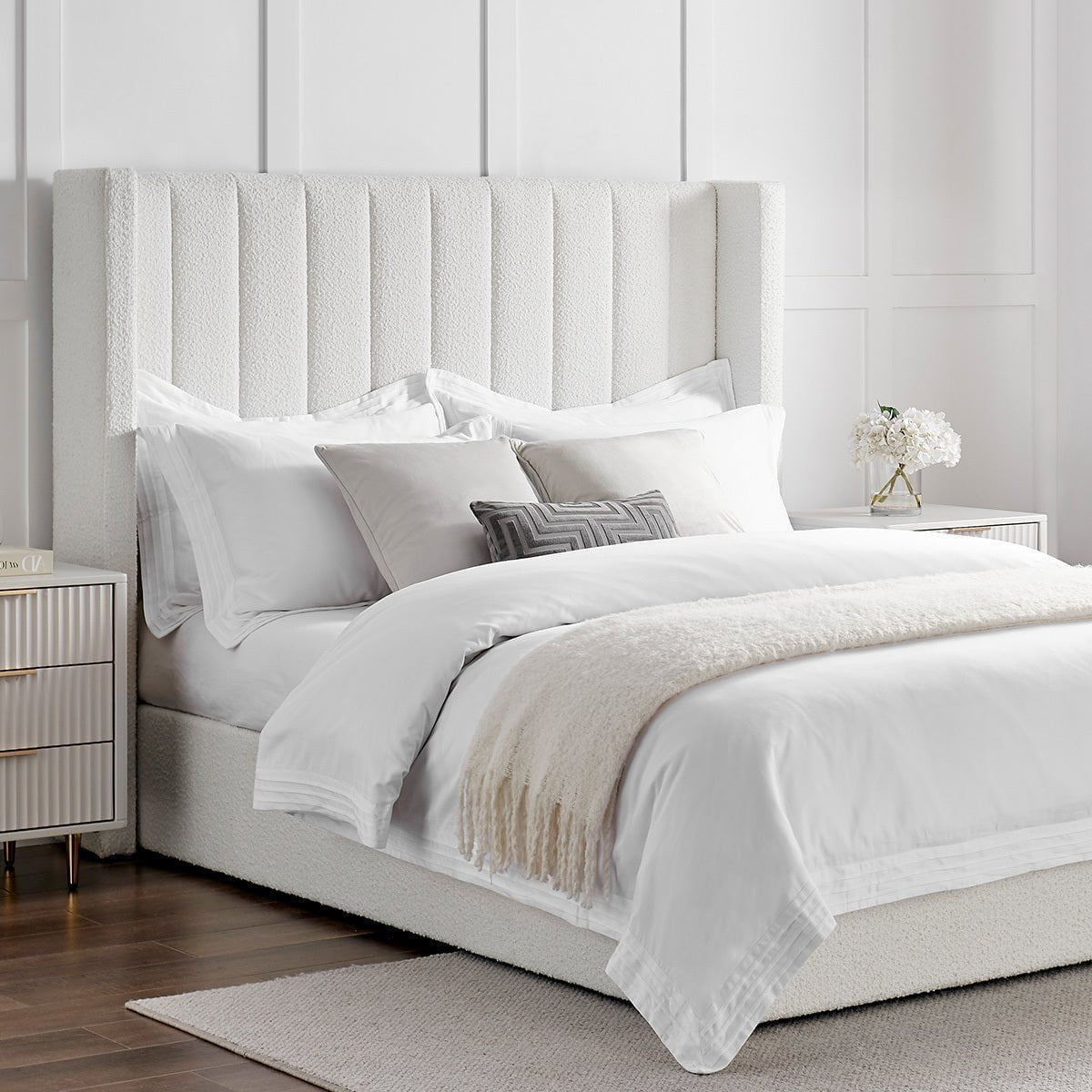 Madison Bouclé Ottoman Storage Bed - Off White – Black & Feather