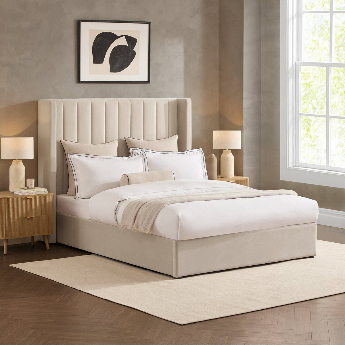 Madison Ottoman Storage Bed - Ecru – Feather & Black