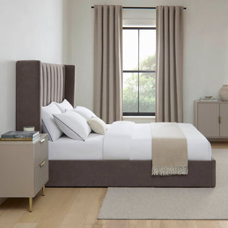 Madison Ottoman Storage Feather & Black Bed - Taupe