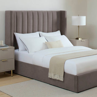 Madison Ottoman Storage Feather & Black Bed - Taupe
