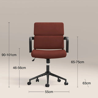 Mae Office Chair | Rust Red Sustainable Velvet & Black – Laura Ashley