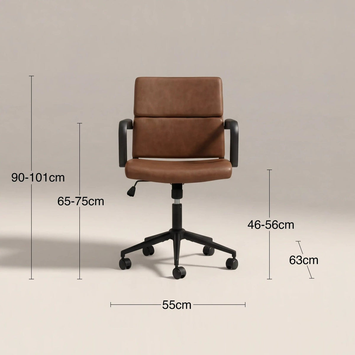Mae Office Chair | Vintage Laura Ashley UK Tan Faux Leather & Black