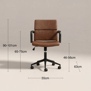 Mae Office Chair | Vintage Laura Ashley UK Tan Faux Leather & Black