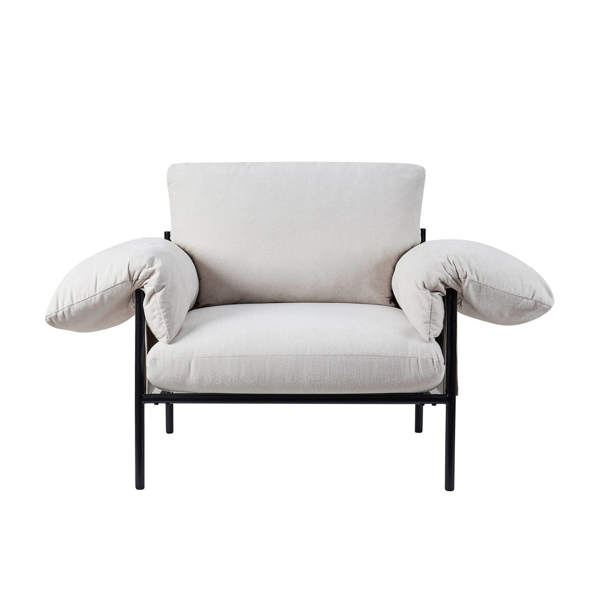Maeve Slouched Accent Chair - Chenille Ivory – Black & Feather