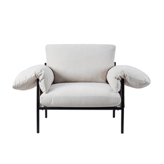 Maeve Slouched Accent Chair - Chenille Ivory – Black & Feather