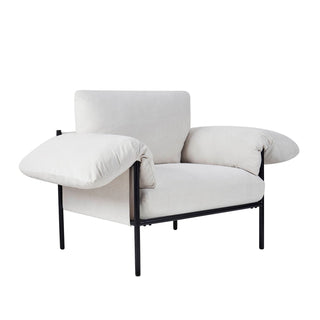 Maeve Slouched Accent Chair - Chenille Ivory – Black & Feather