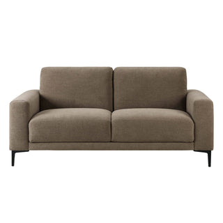 Malibu 2 Seater Black & Feather Sofa - Chenille Mushroom