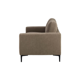 Malibu 2 Seater Black & Feather Sofa - Chenille Mushroom