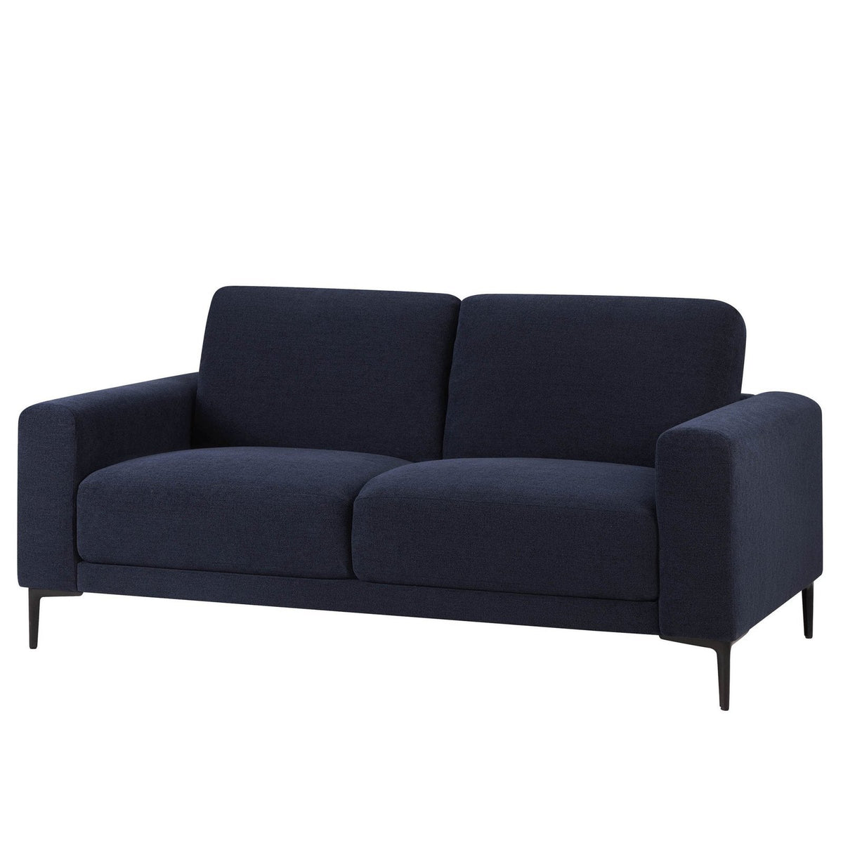 Malibu 2 Seater Sofa - Chenille Navy – Black & Feather