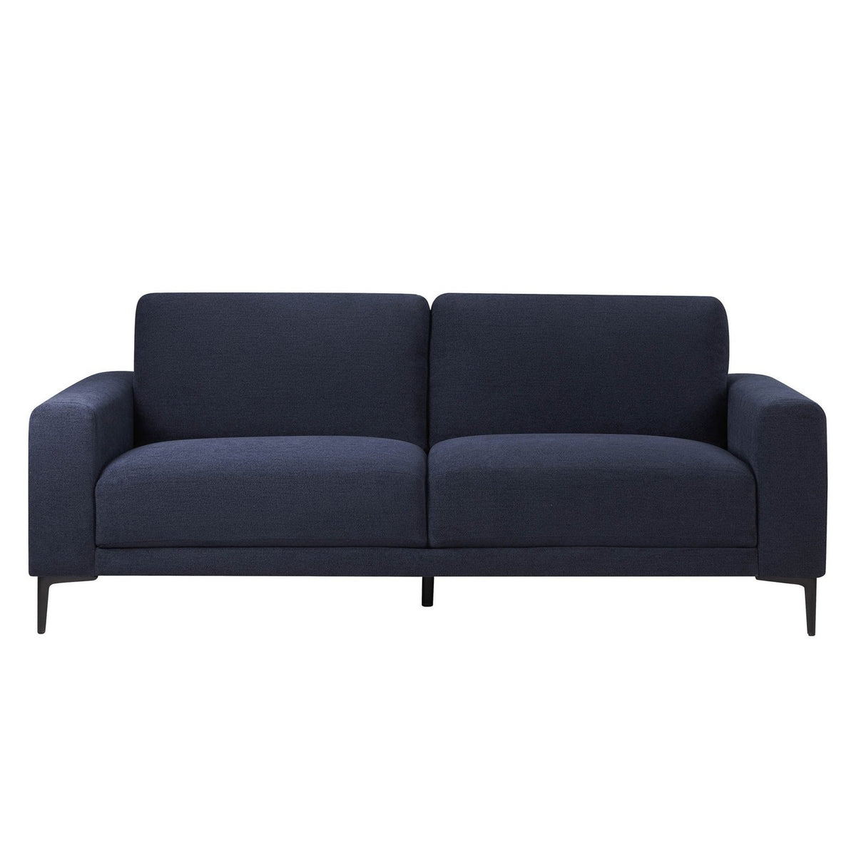Malibu 3 Seater Black & Feather Sofa - Chenille Navy