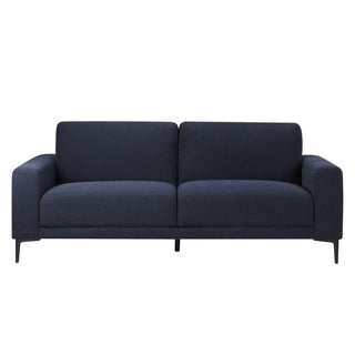 Malibu 3 Seater Black & Feather Sofa - Chenille Navy