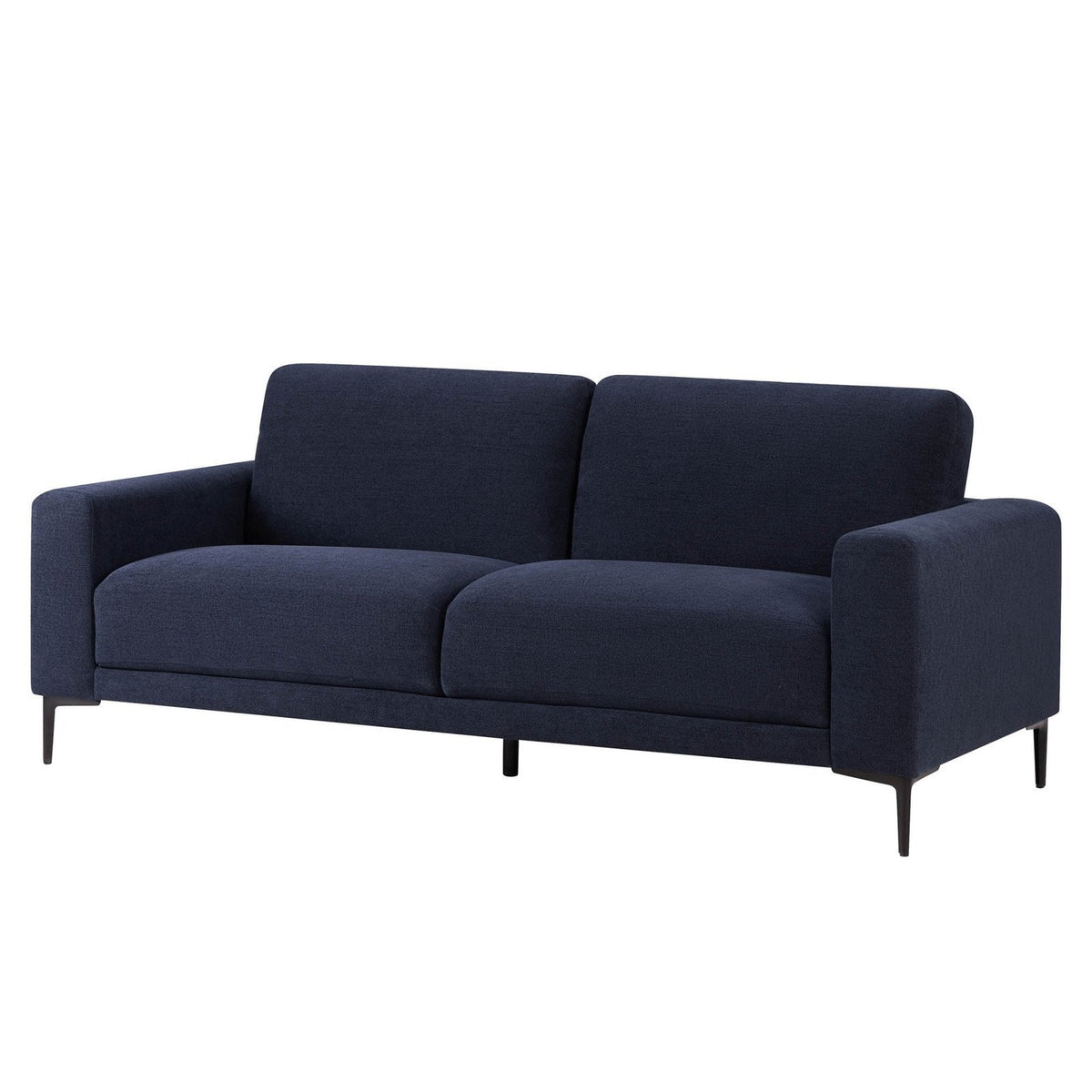 Malibu 3 Seater Black & Feather Sofa - Chenille Navy