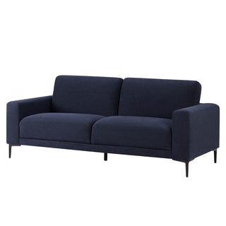 Malibu 3 Seater Black & Feather Sofa - Chenille Navy